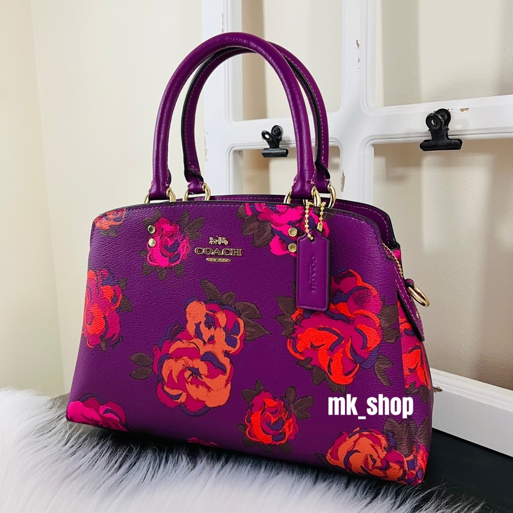 COACH Mini Lillie Jumbo Floral Satchel - Picture 3 of 14